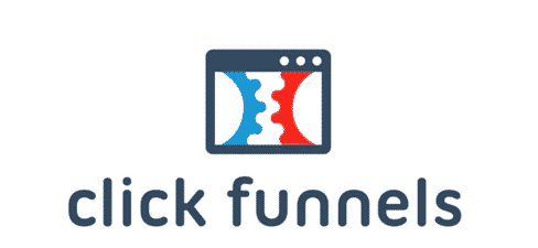 Click funnels logo on a white background, showcasing the comparison between ClickFunnels and WordPress.