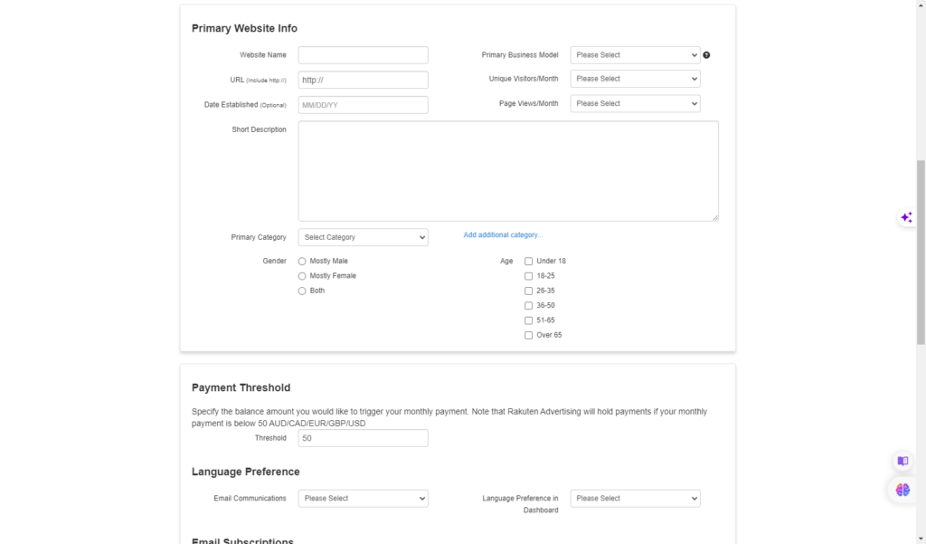 A screen shot of the Ultimate project management page for the LEGO Affiliate Program showcasing earnings.