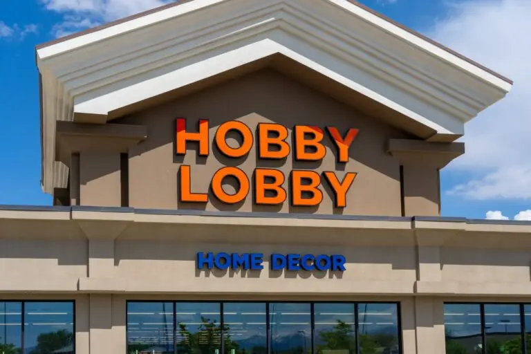 A building with a sign promoting the Hobby Lobby Affiliate Program.