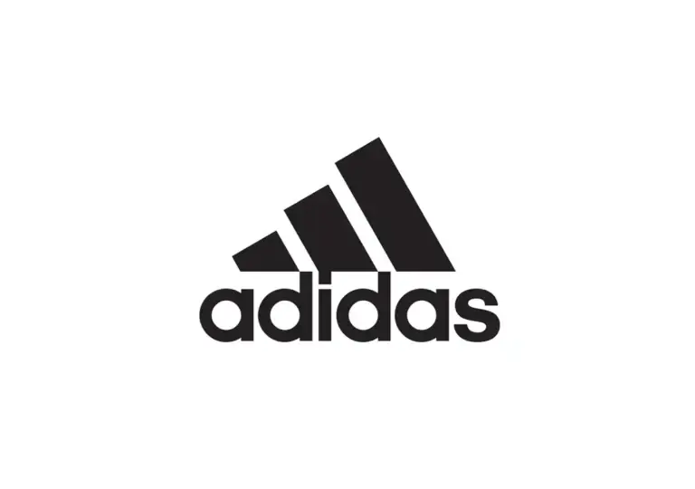 A black and white Adidas logo on a white background, perfect for the Adidas Affiliate Program.