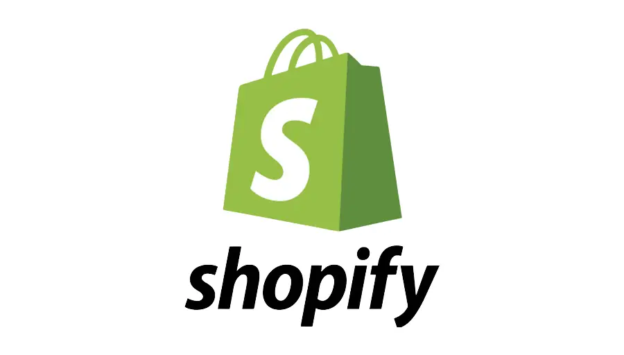 Green shopping bag with a white 'S' logo and the word "shopify" in lowercase underneath, representing the Shopify Affiliate Program.