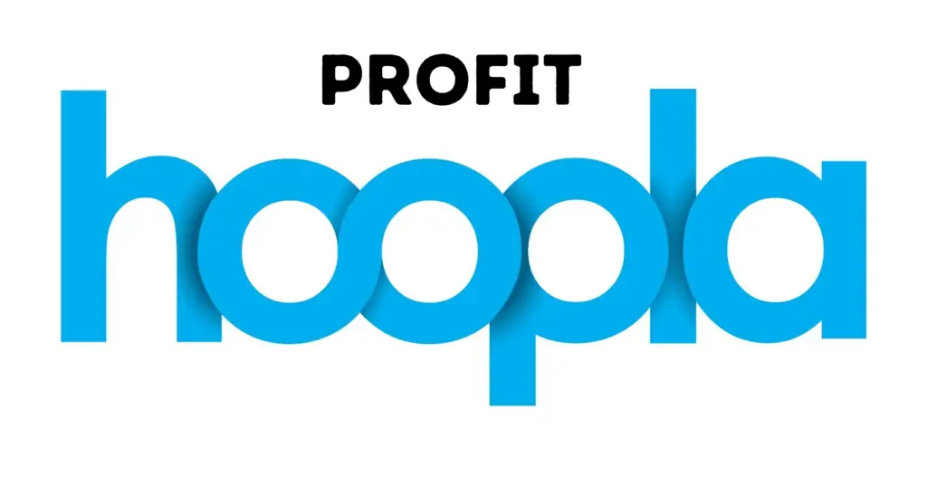 The image prominently showcases the term "Profit Hoopla" in large blue letters, with the word "PROFIT" appearing in smaller black letters above it on a clean white background.