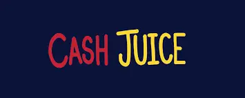 Text reading "CASH JUICE" in vibrant red and yellow on a navy blue background, making it a unique site for all you need to know.