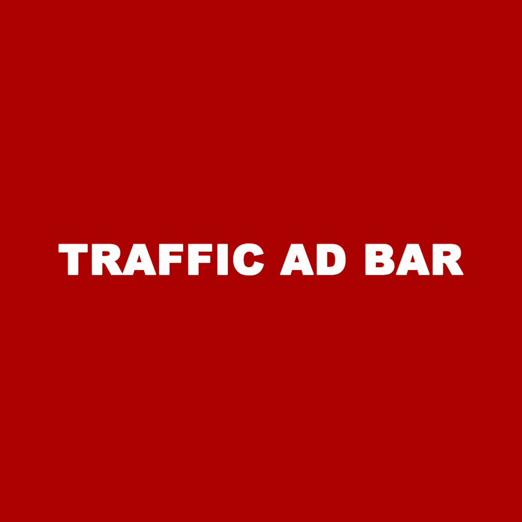 White text "TRAFFIC AD BAR" centered on a solid red background—a bold design to highlight Traffic Ad Bar and boost website traffic.